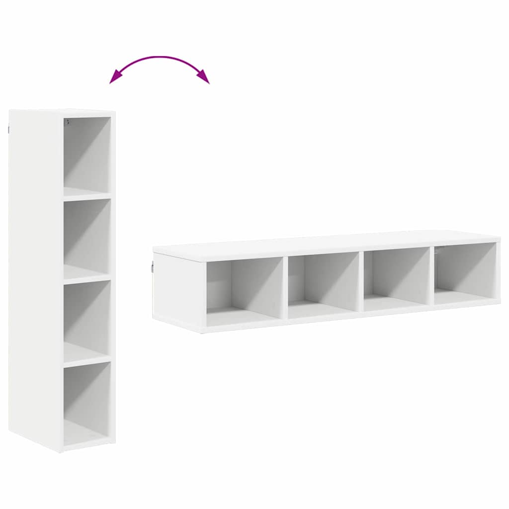 vidaXL Hängeschrank mit Speicher Weiß 20 x 29,5 x 100 cm Holzwerkstoff