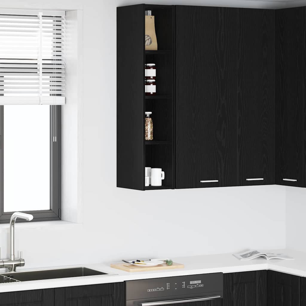 vidaXL Hängeschrank Schwarz Eichen-Optik 20 x 29,5 x 100 cm