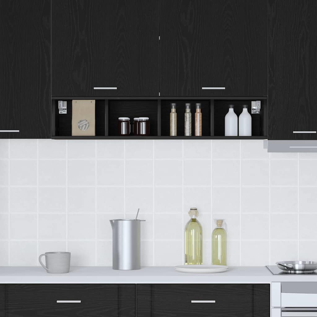 vidaXL Hängeschrank Schwarz Eichen-Optik 20 x 29,5 x 100 cm