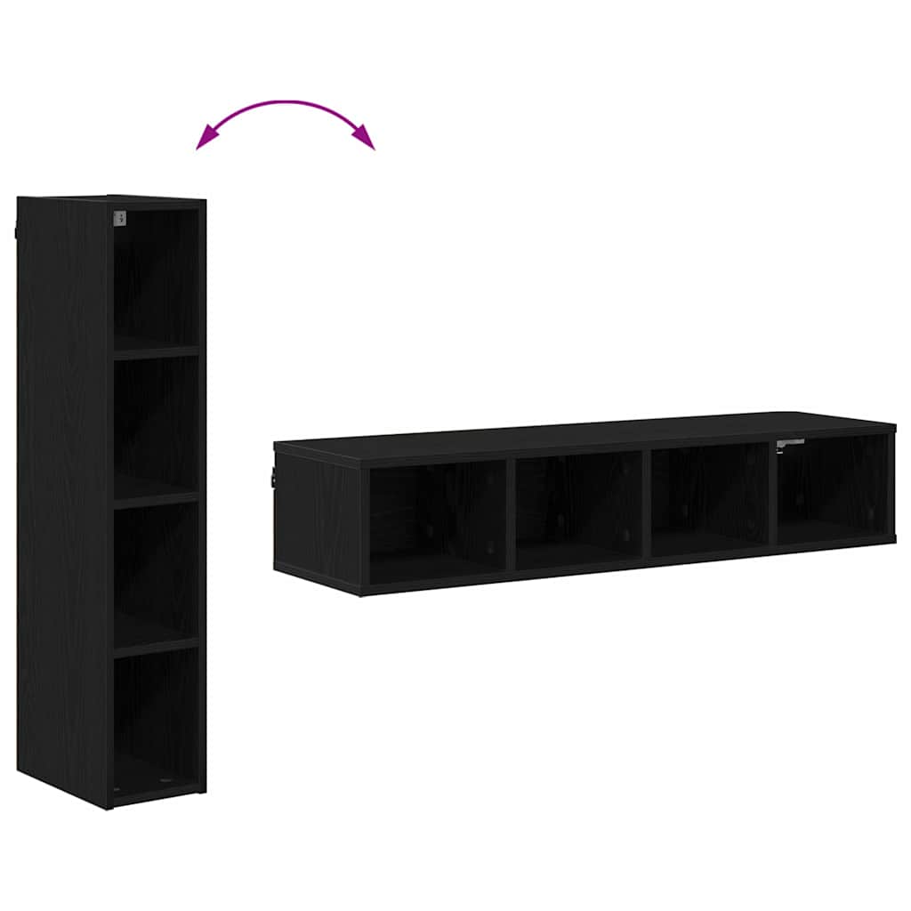 vidaXL Hängeschrank Schwarz Eichen-Optik 20 x 29,5 x 100 cm
