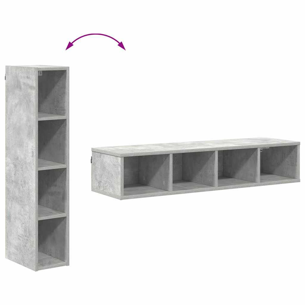 vidaXL Hängeschrank Beton Grau 20 x 29,5 x 100 cm Holzwerkstoff