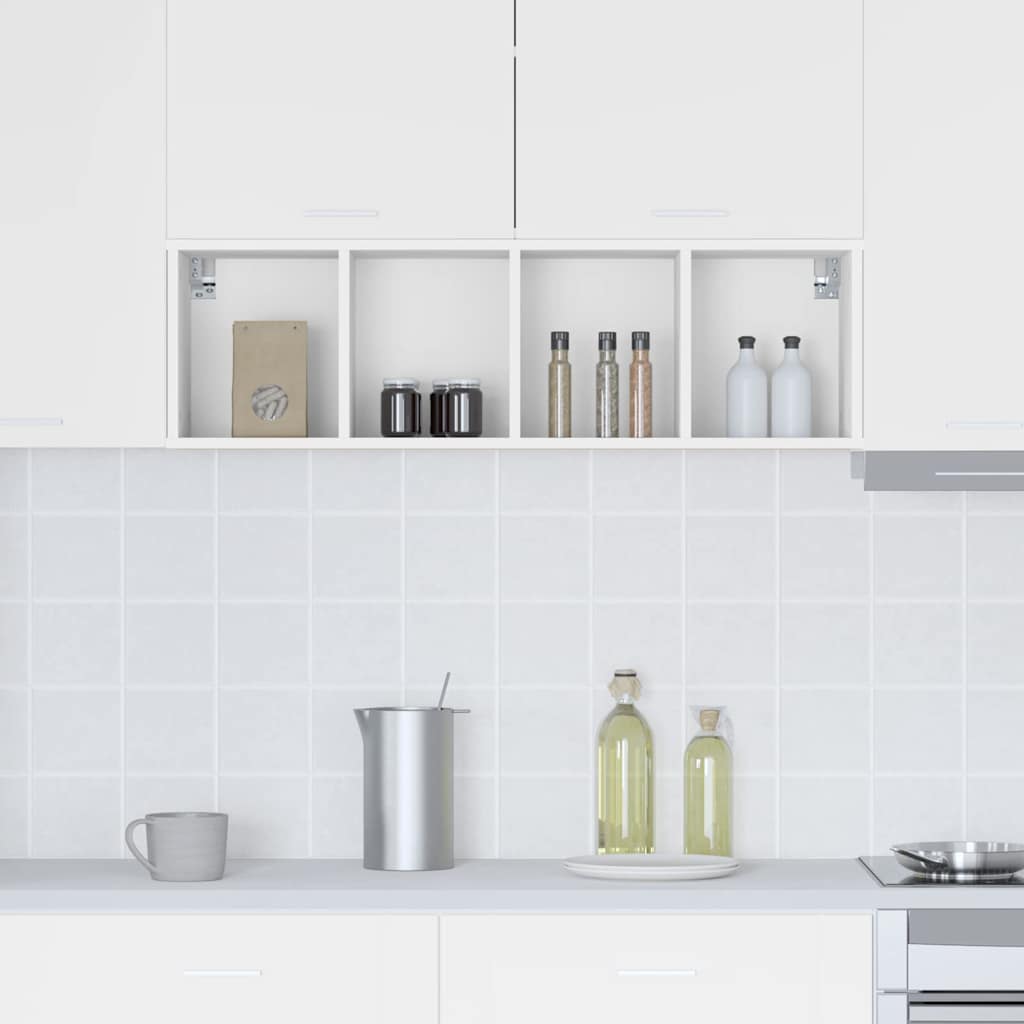 vidaXL Hängeschrank mit Speicher Weiß 30 x 29,5 x 100 cm Holzwerkstoff