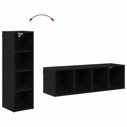 vidaXL Hängeschrank Schwarz Eichen-Optik 30 x 29,5 x 100 cm
