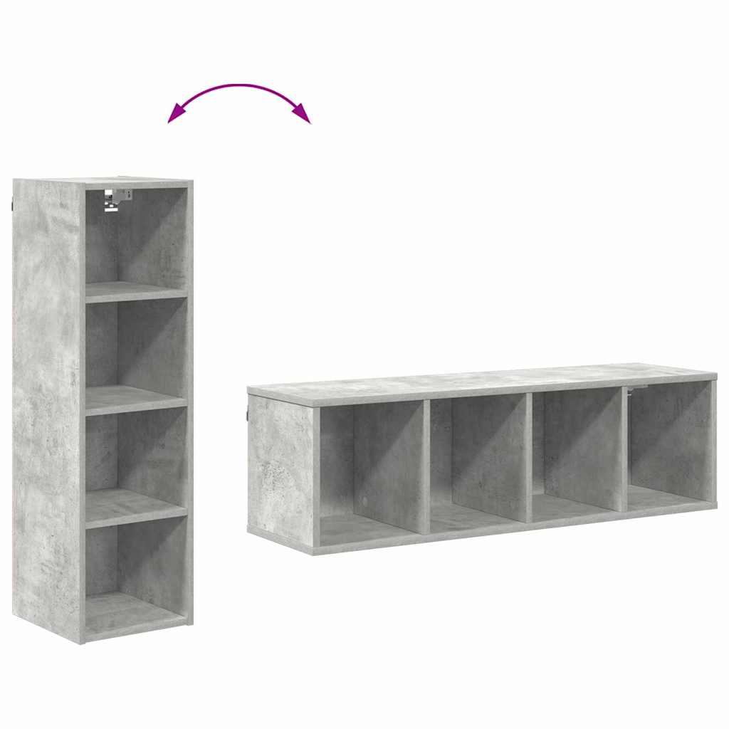 vidaXL Hängeschrank Beton Grau 30 x 29,5 x 100 cm Holzwerkstoff