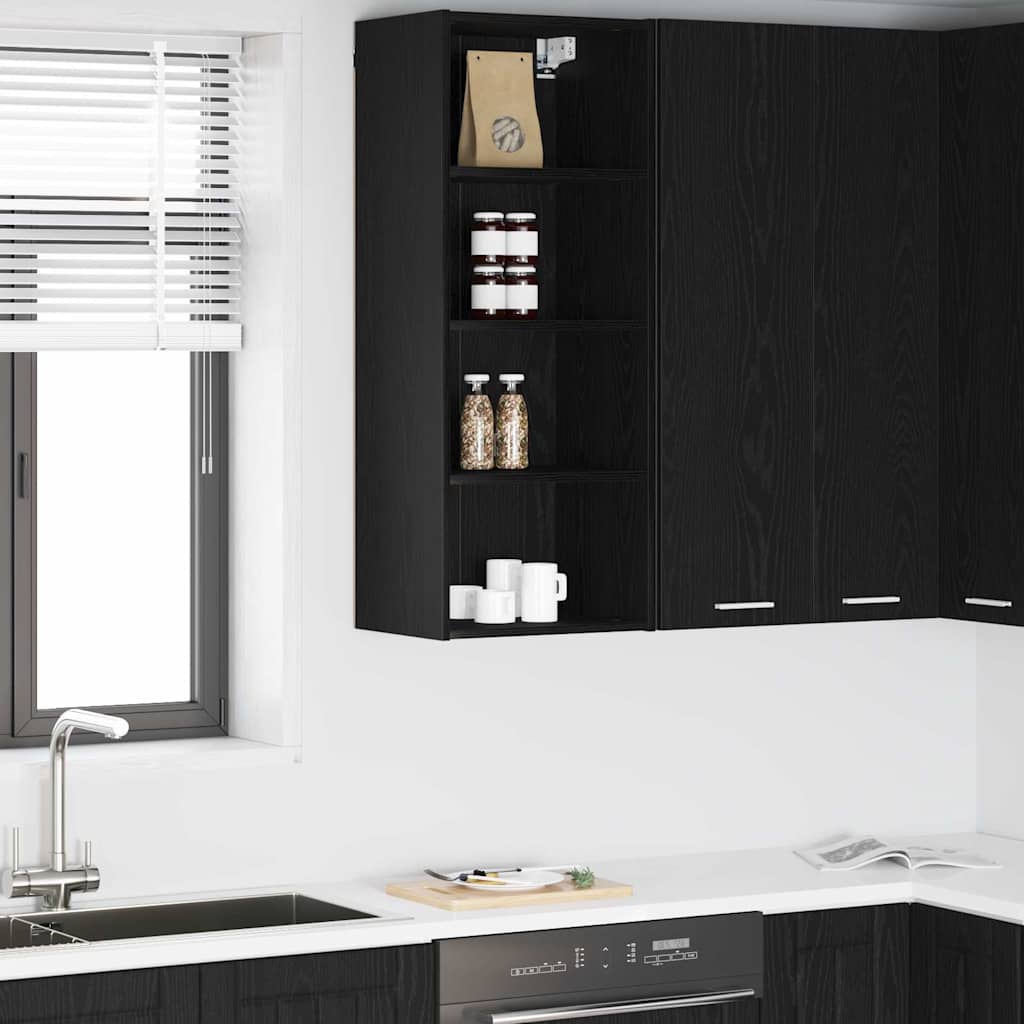 vidaXL Hängeschrank Schwarz Eichen-Optik 40 x 29,5 x 100 cm