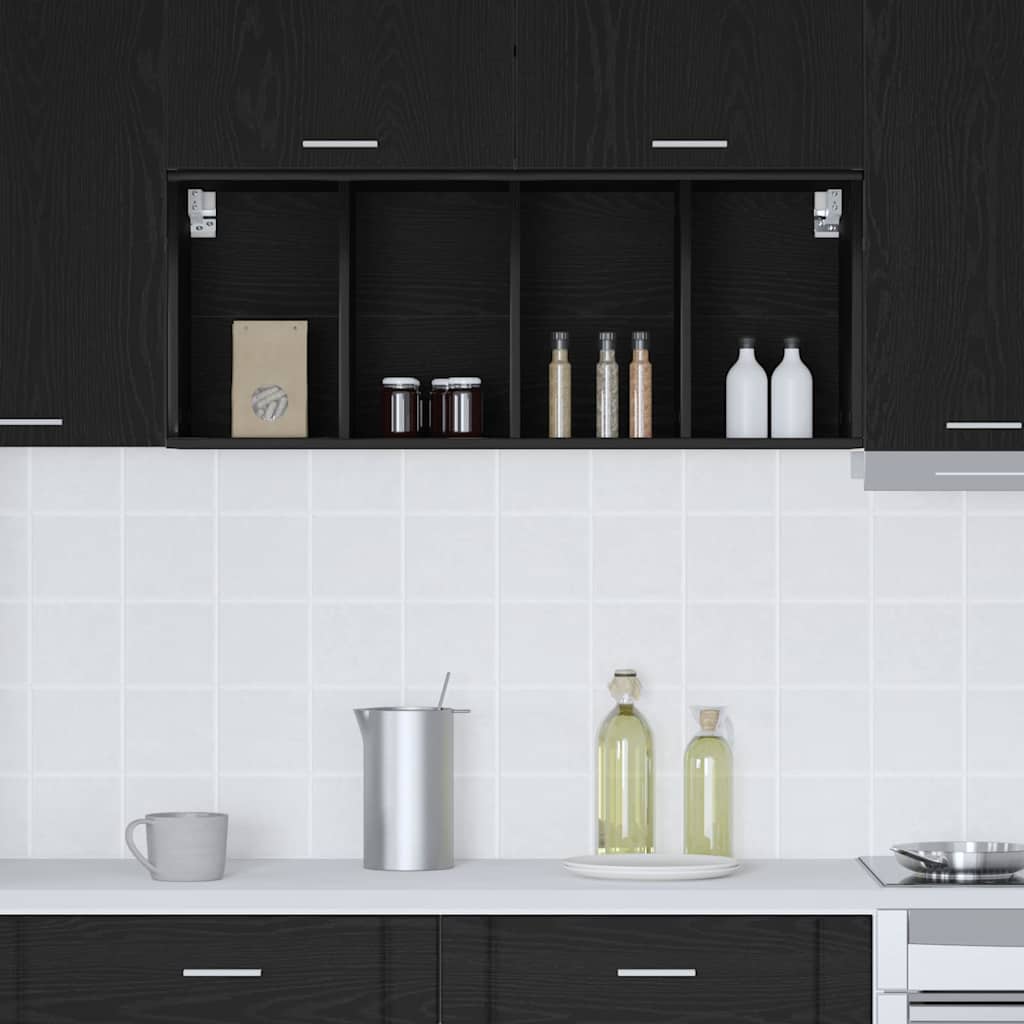 vidaXL Hängeschrank Schwarz Eichen-Optik 40 x 29,5 x 100 cm