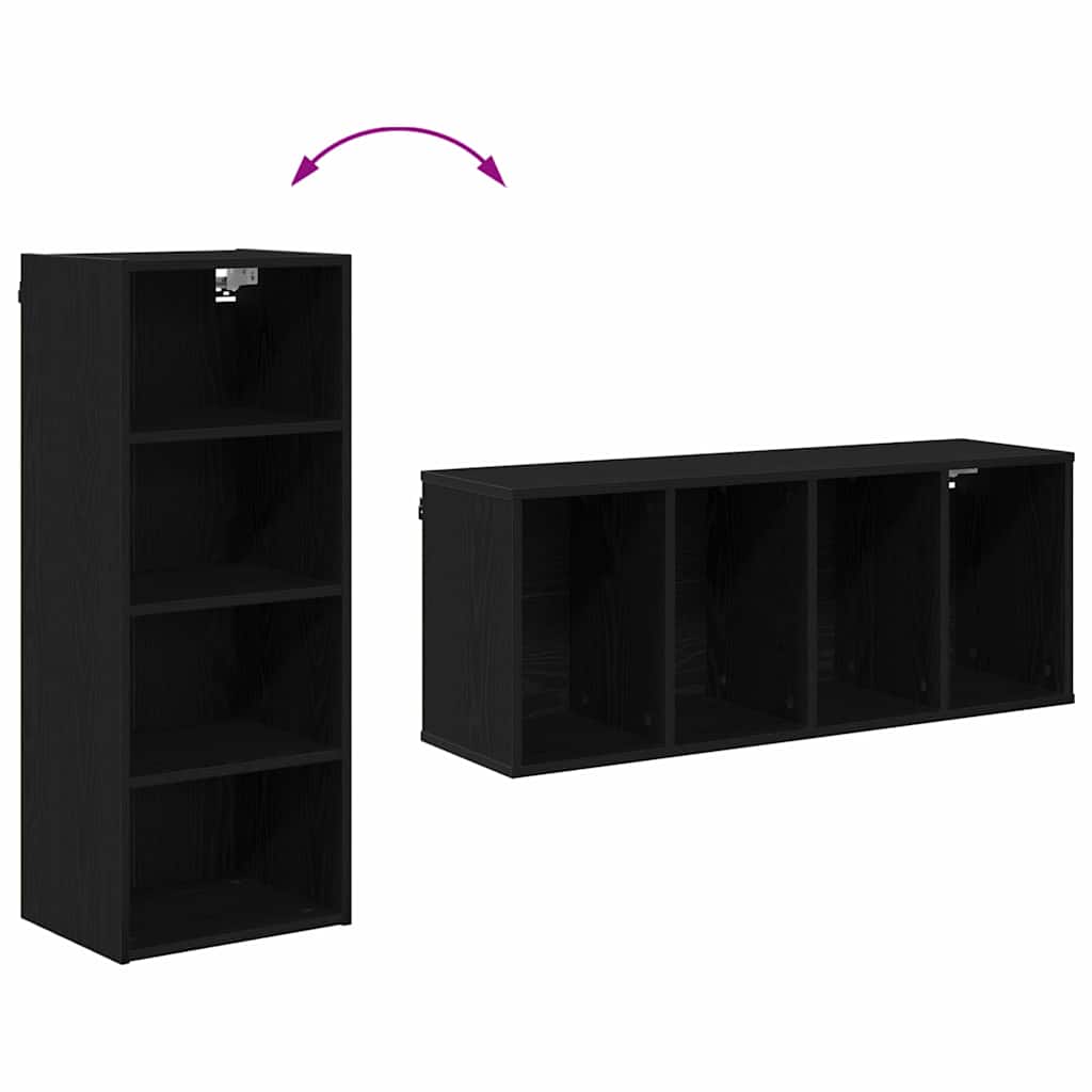 vidaXL Hängeschrank Schwarz Eichen-Optik 40 x 29,5 x 100 cm
