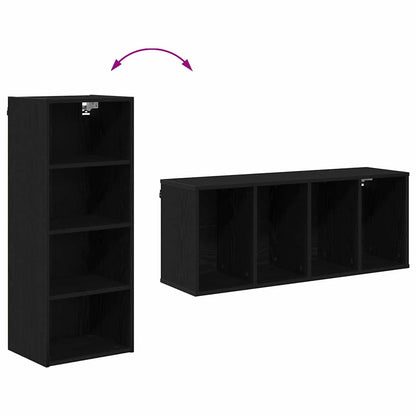 vidaXL Hängeschrank Schwarz Eichen-Optik 40 x 29,5 x 100 cm