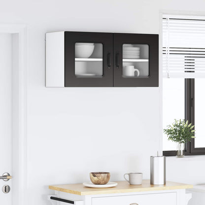 vidaXL Küchenschrank mit Speicher Kalmar 2 pcs Schwarz 40 x 31 x 40 cm