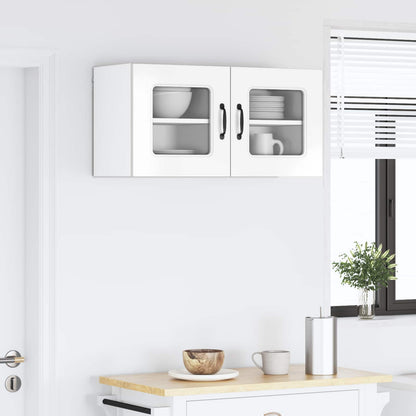 vidaXL Küchenschrank Kalmar 2 pcs Hochglanz Weiß 40 x 31 x 40 cm