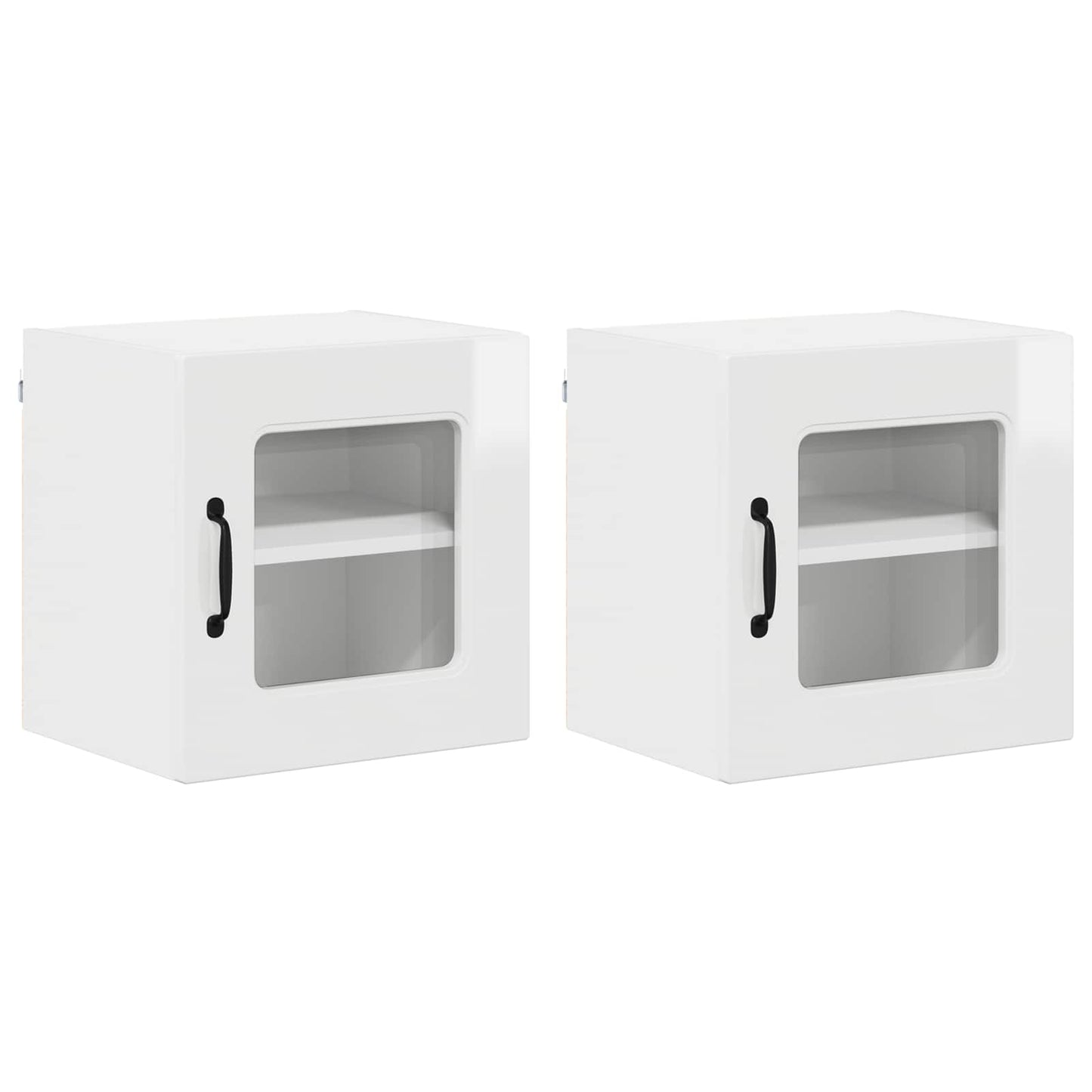 vidaXL Küchenschrank Kalmar 2 pcs Hochglanz Weiß 40 x 31 x 40 cm