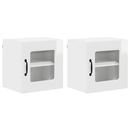 vidaXL Küchenschrank Kalmar 2 pcs Hochglanz Weiß 40 x 31 x 40 cm