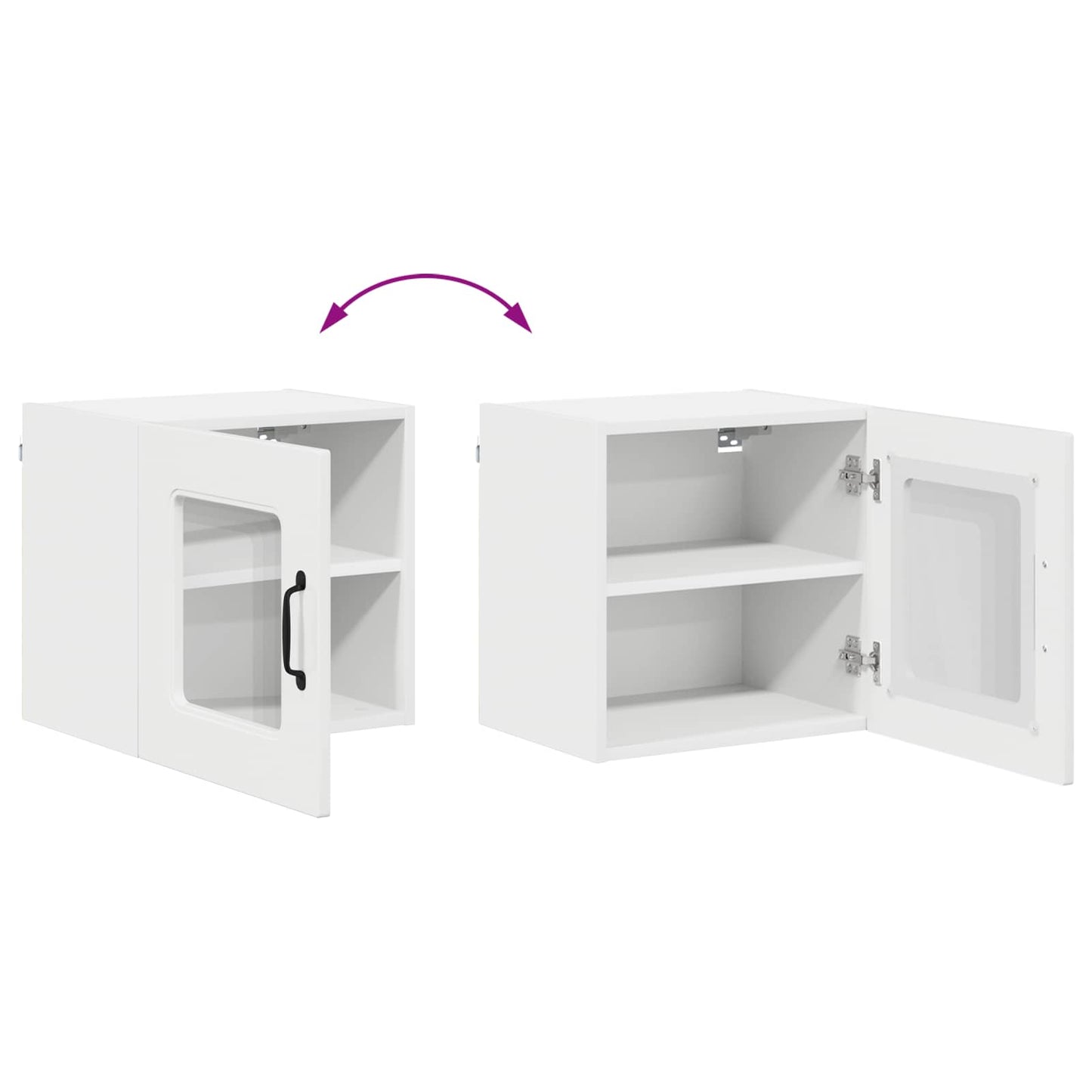 vidaXL Küchenschrank Kalmar 2 pcs Hochglanz Weiß 40 x 31 x 40 cm