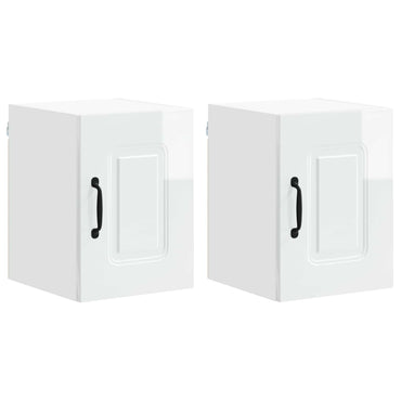 vidaXL Küchenschrank Kalmar 2 pcs Hochglanz Weiß 30 x 31 x 40 cm