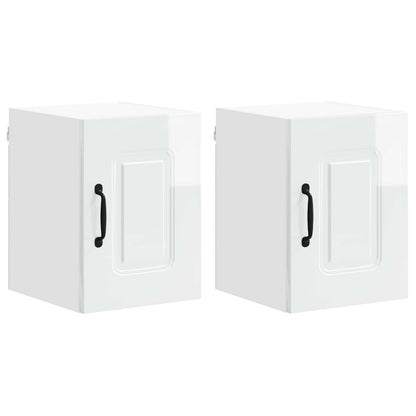vidaXL Küchenschrank Kalmar 2 pcs Hochglanz Weiß 30 x 31 x 40 cm