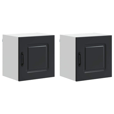 vidaXL Küchenschrank mit Speicher Kalmar 2 pcs Schwarz 40 x 31 x 40 cm