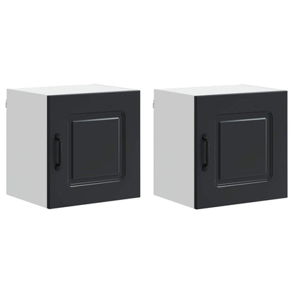 Küchenschrank mit Speicher Kalmar 2 pcs Schwarz 40 x 31 x 40 cm