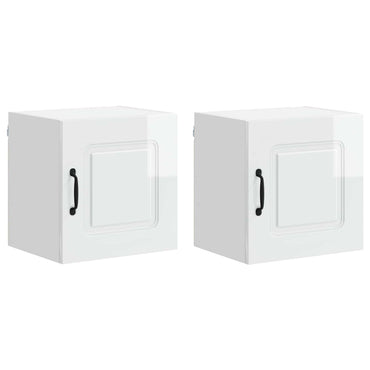 vidaXL Küchenschrank Kalmar 2 pcs Hochglanz Weiß 40 x 31 x 40 cm
