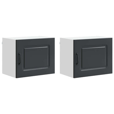 vidaXL Küchenschrank mit Speicher Kalmar 2 pcs Schwarz 50 x 31 x 40 cm