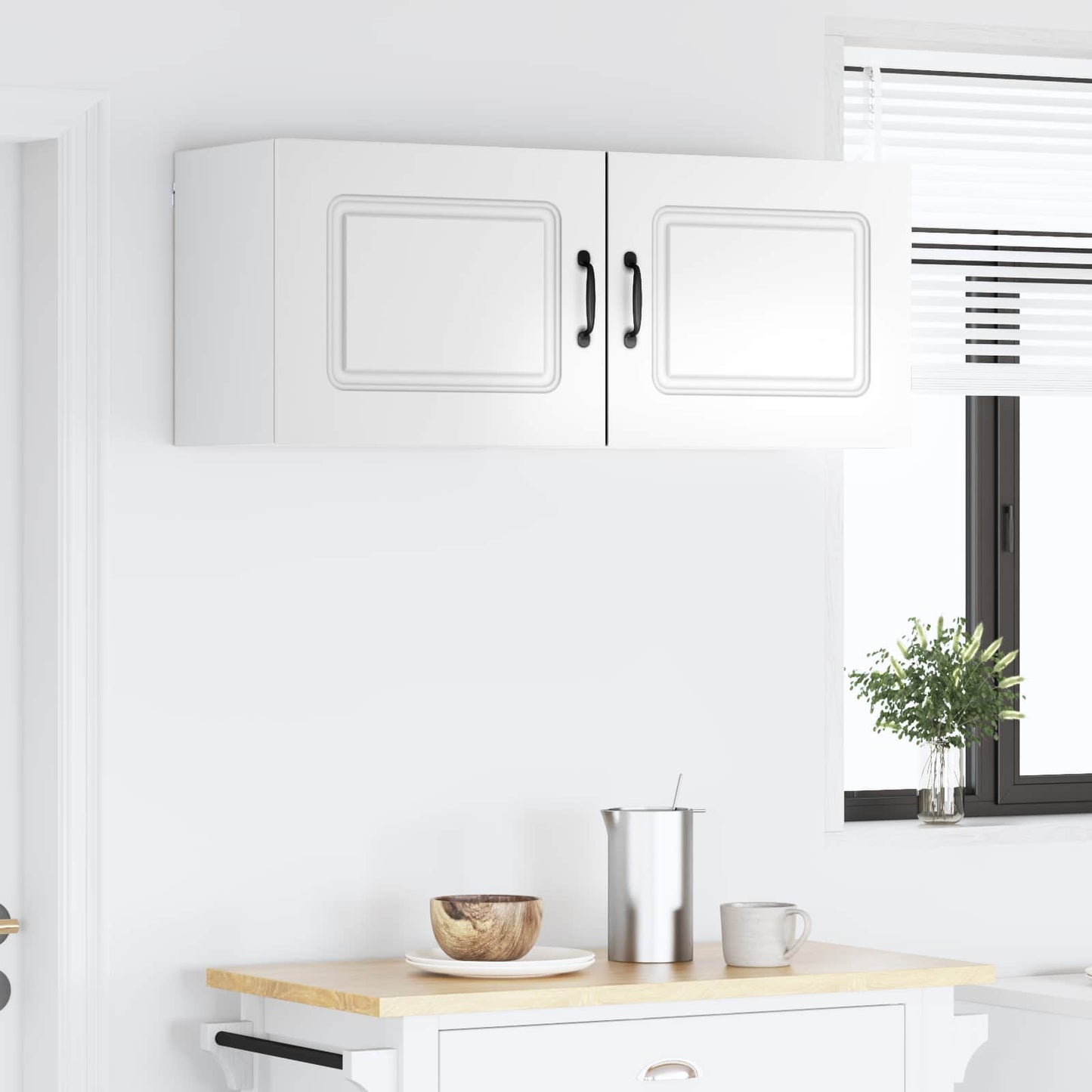 vidaXL Küchenschrank Kalmar 2 pcs Hochglanz Weiß 50 x 31 x 40 cm