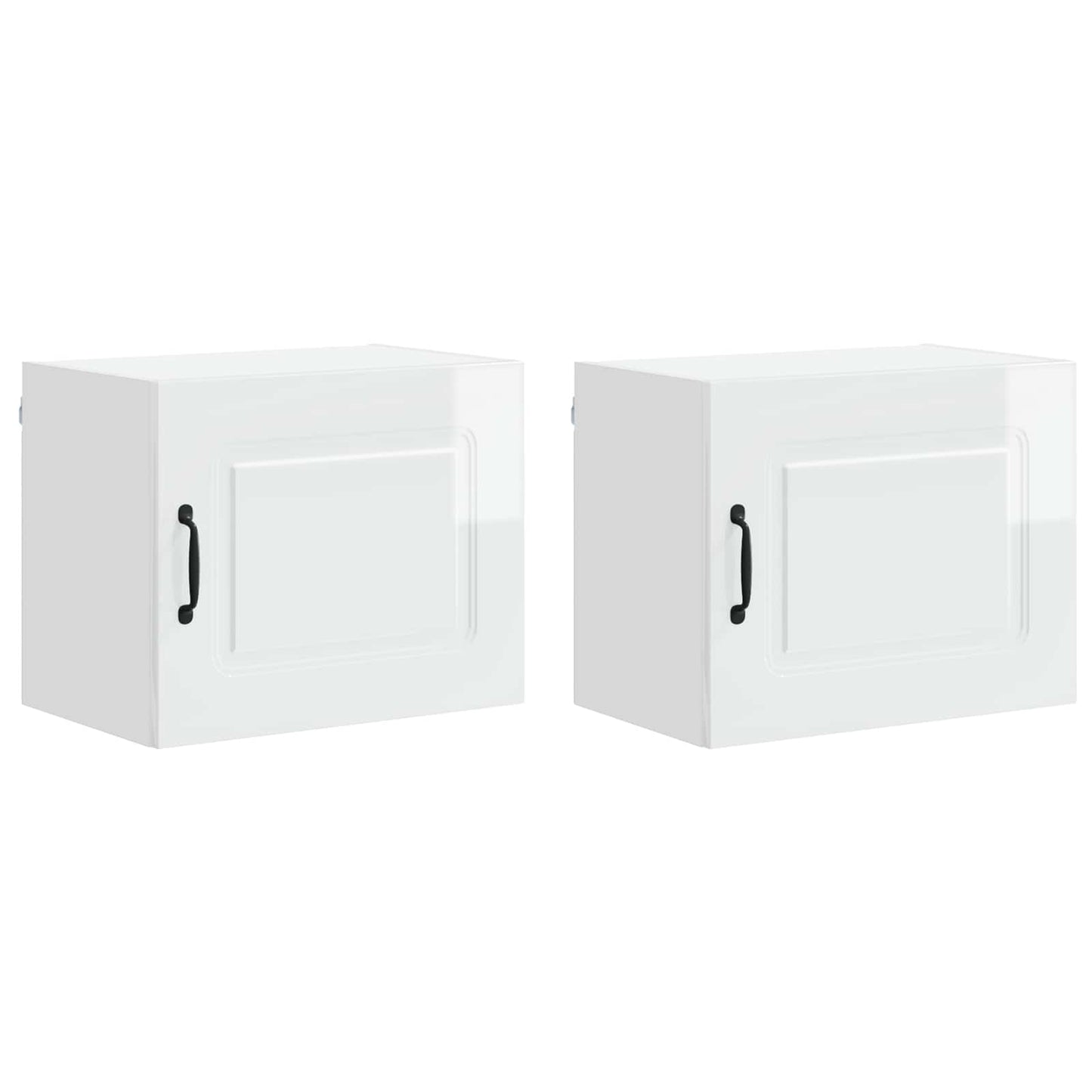 vidaXL Küchenschrank Kalmar 2 pcs Hochglanz Weiß 50 x 31 x 40 cm