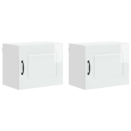 vidaXL Küchenschrank Kalmar 2 pcs Hochglanz Weiß 50 x 31 x 40 cm