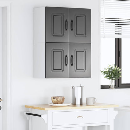 vidaXL Küchenschrank mit Speicher Kalmar 2 pcs Schwarz 60 x 31 x 40 cm