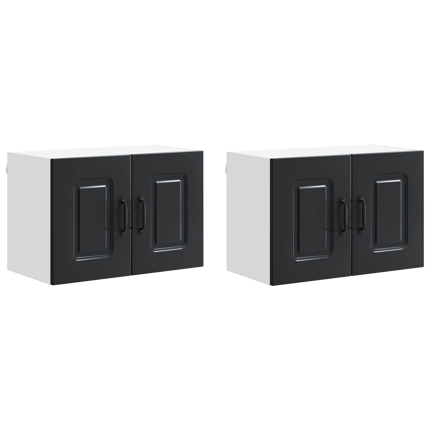 vidaXL Küchenschrank mit Speicher Kalmar 2 pcs Schwarz 60 x 31 x 40 cm