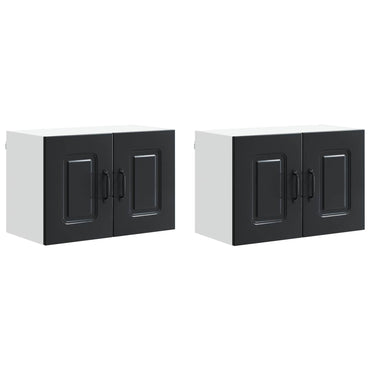 vidaXL Küchenschrank mit Speicher Kalmar 2 pcs Schwarz 60 x 31 x 40 cm