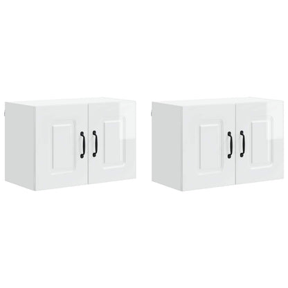 vidaXL Küchenschrank Kalmar 2 pcs Hochglanz Weiß 60 x 31 x 40 cm
