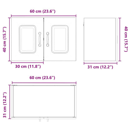 vidaXL Küchenschrank Kalmar Braun Eichen-Optik 60 x 31 x 40 cm