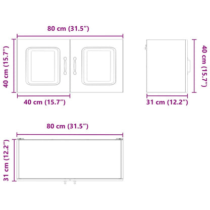 vidaXL Küchenschrank Kalmar Braun Eichen-Optik 80 x 31 x 40 cm