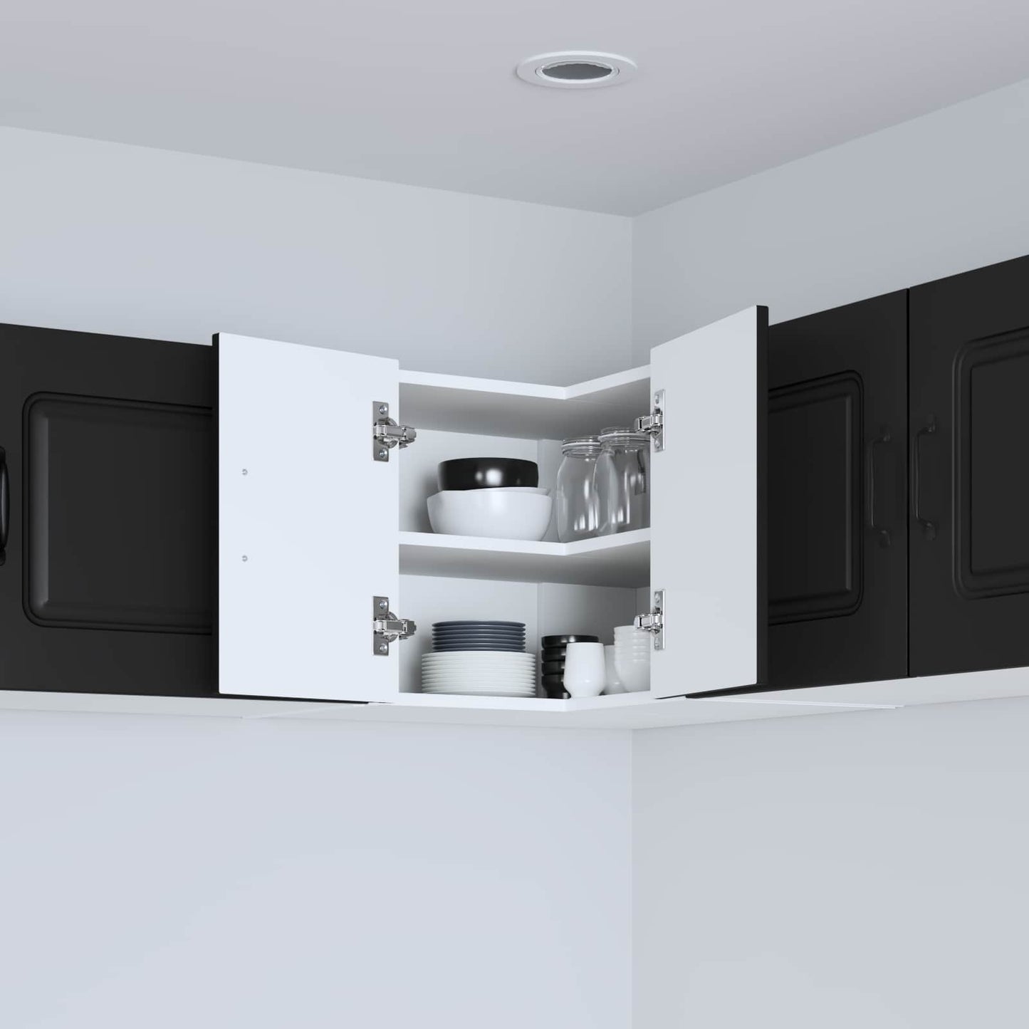vidaXL Küchenschrank Kalmar Schwarz 57 x 57 x 40 cm Holzwerkstoff
