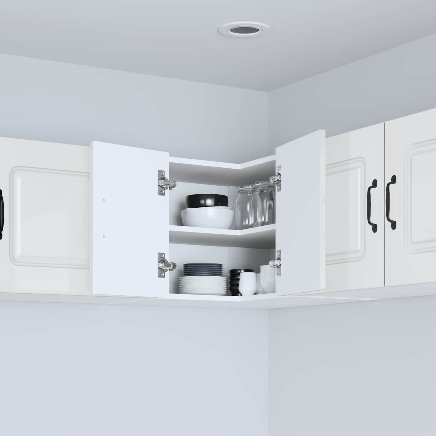 vidaXL Küchenschrank Kalmar Hochglanz Weiß 57 x 57 x 40 cm
