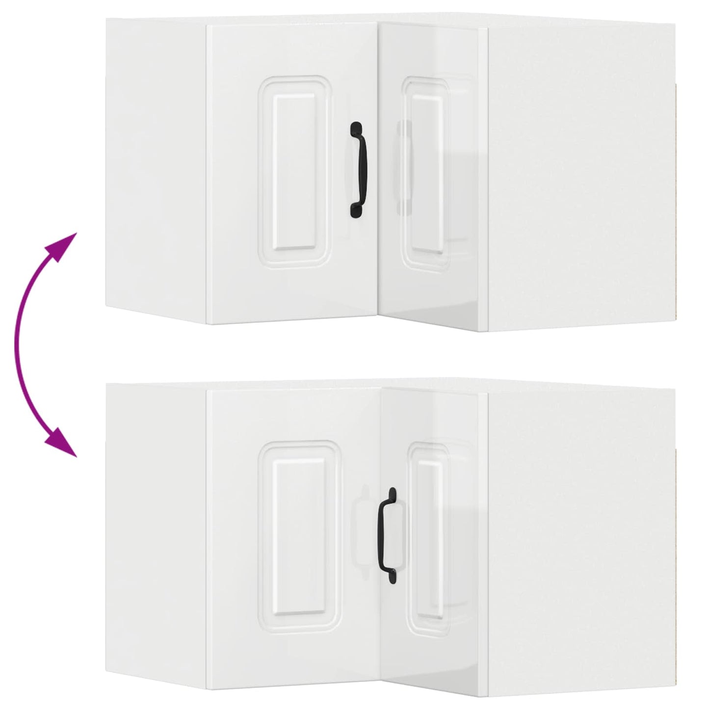 vidaXL Küchenschrank Kalmar Hochglanz Weiß 57 x 57 x 40 cm
