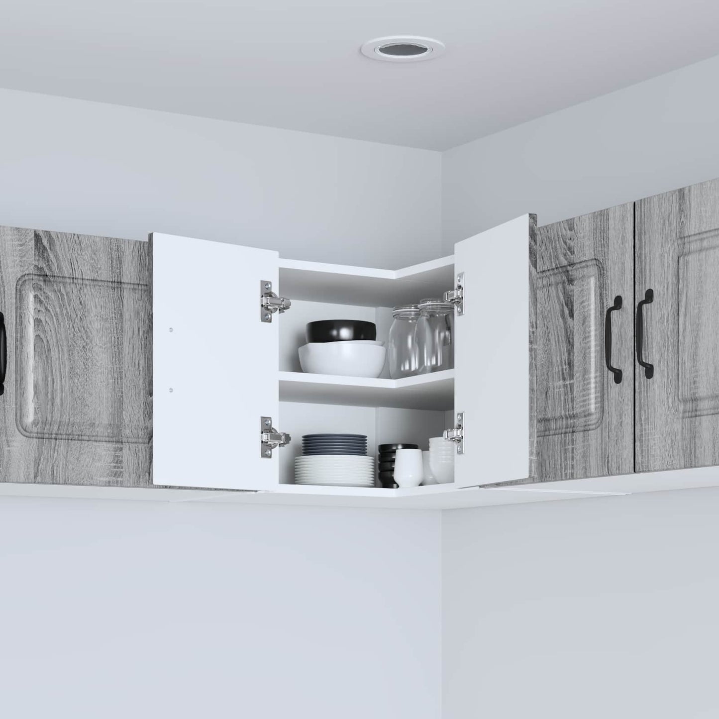 vidaXL Küchenschrank mit Speicher Kalmar Graues Sonoma 57 x 57 x 40 cm