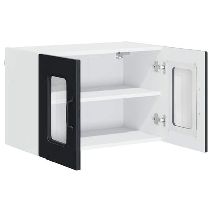 vidaXL Küchenschrank mit Speicher Kalmar 2 pcs Schwarz 60 x 31 x 40 cm