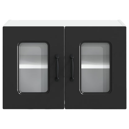 vidaXL Küchenschrank mit Speicher Kalmar 2 pcs Schwarz 60 x 31 x 40 cm