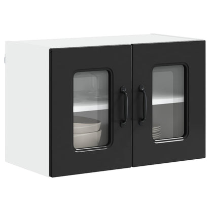 vidaXL Küchenschrank mit Speicher Kalmar 2 pcs Schwarz 60 x 31 x 40 cm