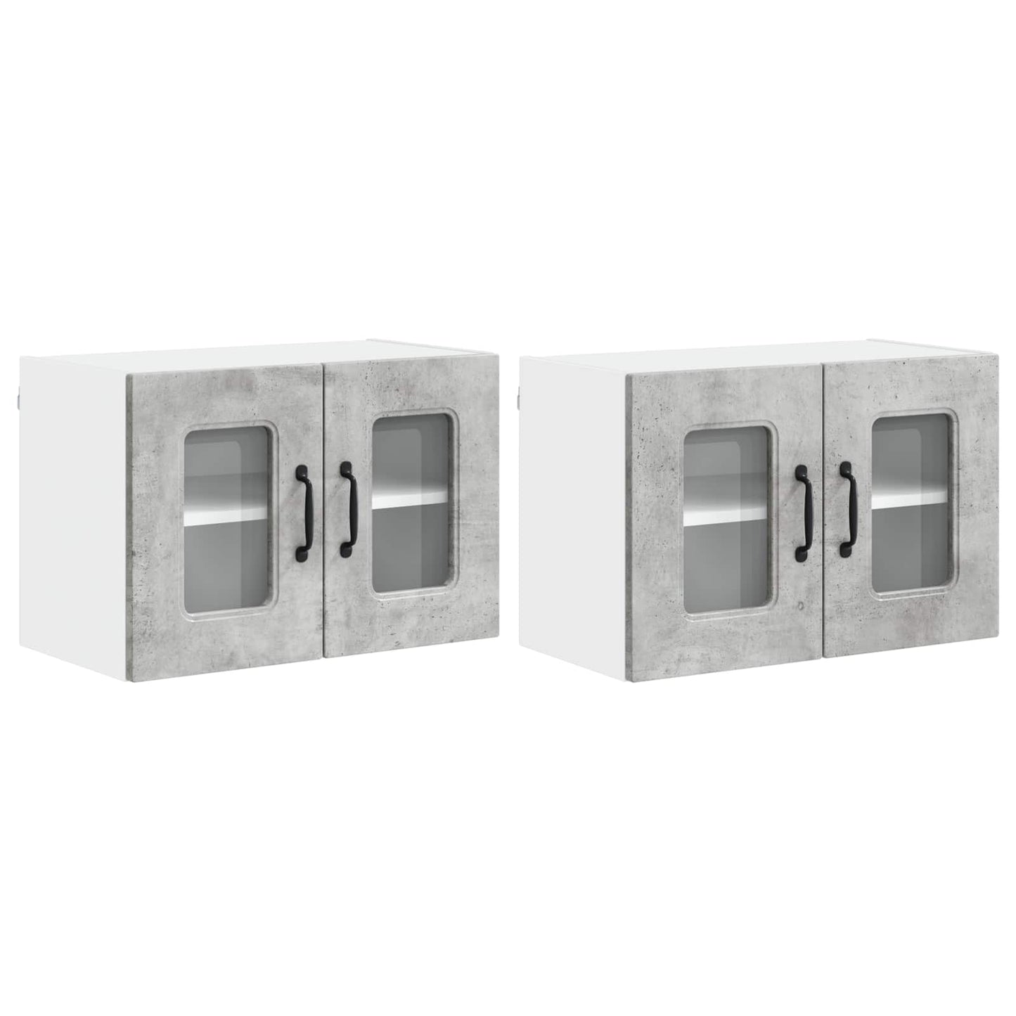 vidaXL Küchenschrank Kalmar 2 pcs Beton Grau 60 x 31 x 40 cm