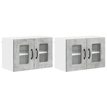 vidaXL Küchenschrank Kalmar 2 pcs Beton Grau 60 x 31 x 40 cm