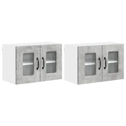 vidaXL Küchenschrank Kalmar 2 pcs Beton Grau 60 x 31 x 40 cm