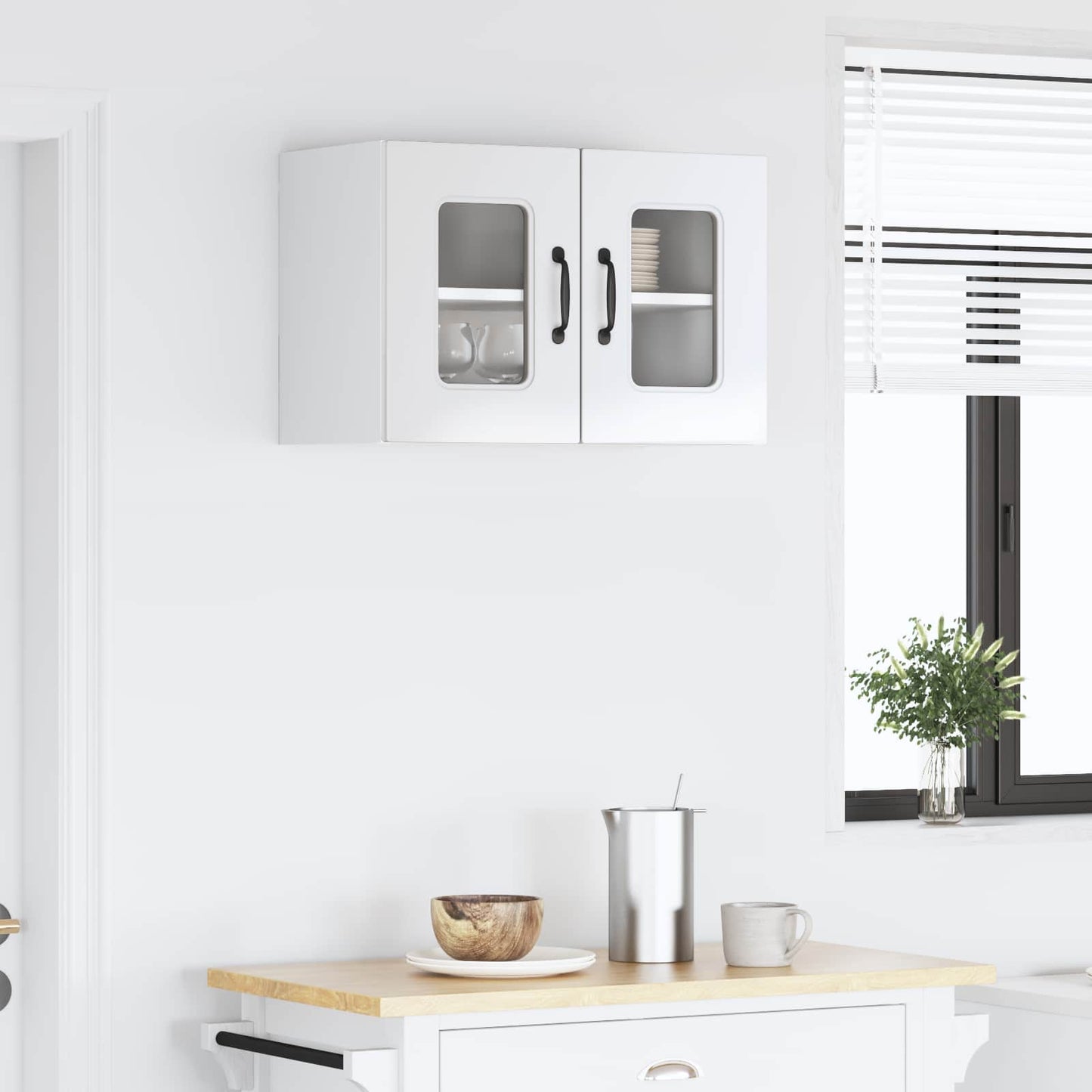 vidaXL Küchenschrank Kalmar Hochglanz Weiß 60 x 31 x 40 cm