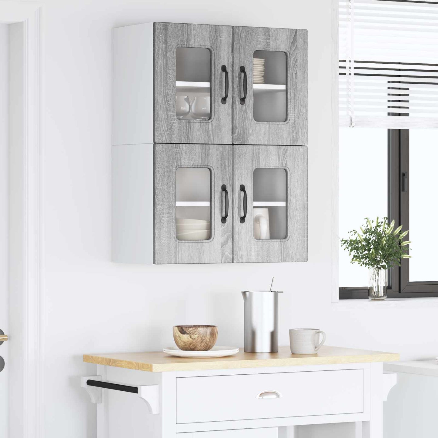 vidaXL Küchenschrank Kalmar 2 pcs Graues Sonoma 60 x 31 x 40 cm
