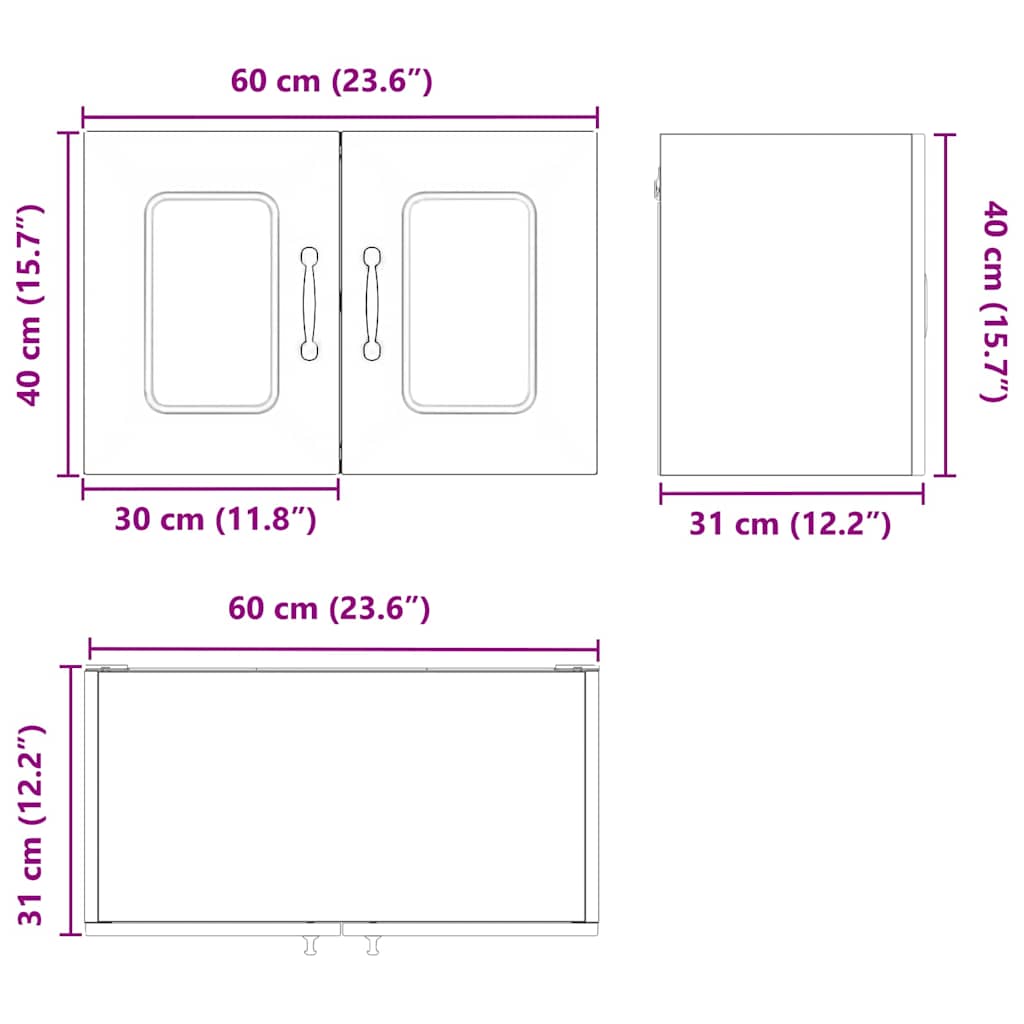 vidaXL Küchenschrank mit Speicher Kalmar Artisan-Eiche 60 x 31 x 40 cm