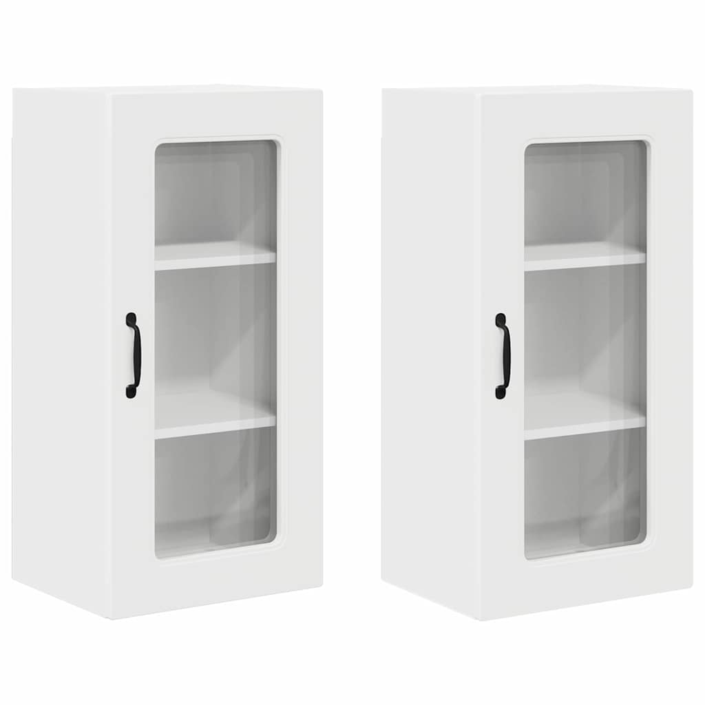 vidaXL Armoire de cuisine Kalmar 2 pcs Blanc 40 x 31 x 80 cm Bois d'ingénierie
