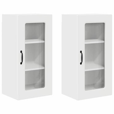 vidaXL Armoire de cuisine Kalmar 2 pcs Blanc 40 x 31 x 80 cm Bois d'ingénierie