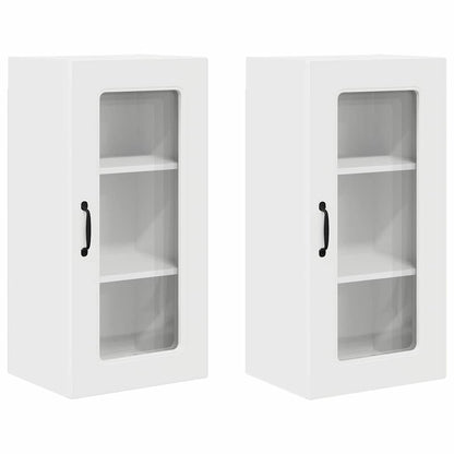 vidaXL Armoire de cuisine Kalmar 2 pcs Blanc 40 x 31 x 80 cm Bois d'ingénierie