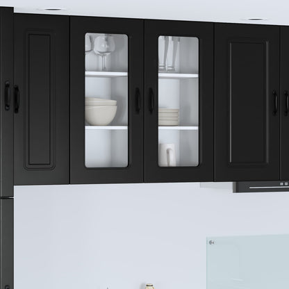 vidaXL Meuble haut de cuisine Kalmar noir 40 x 31 x 80 cm en bois d'ingénierie