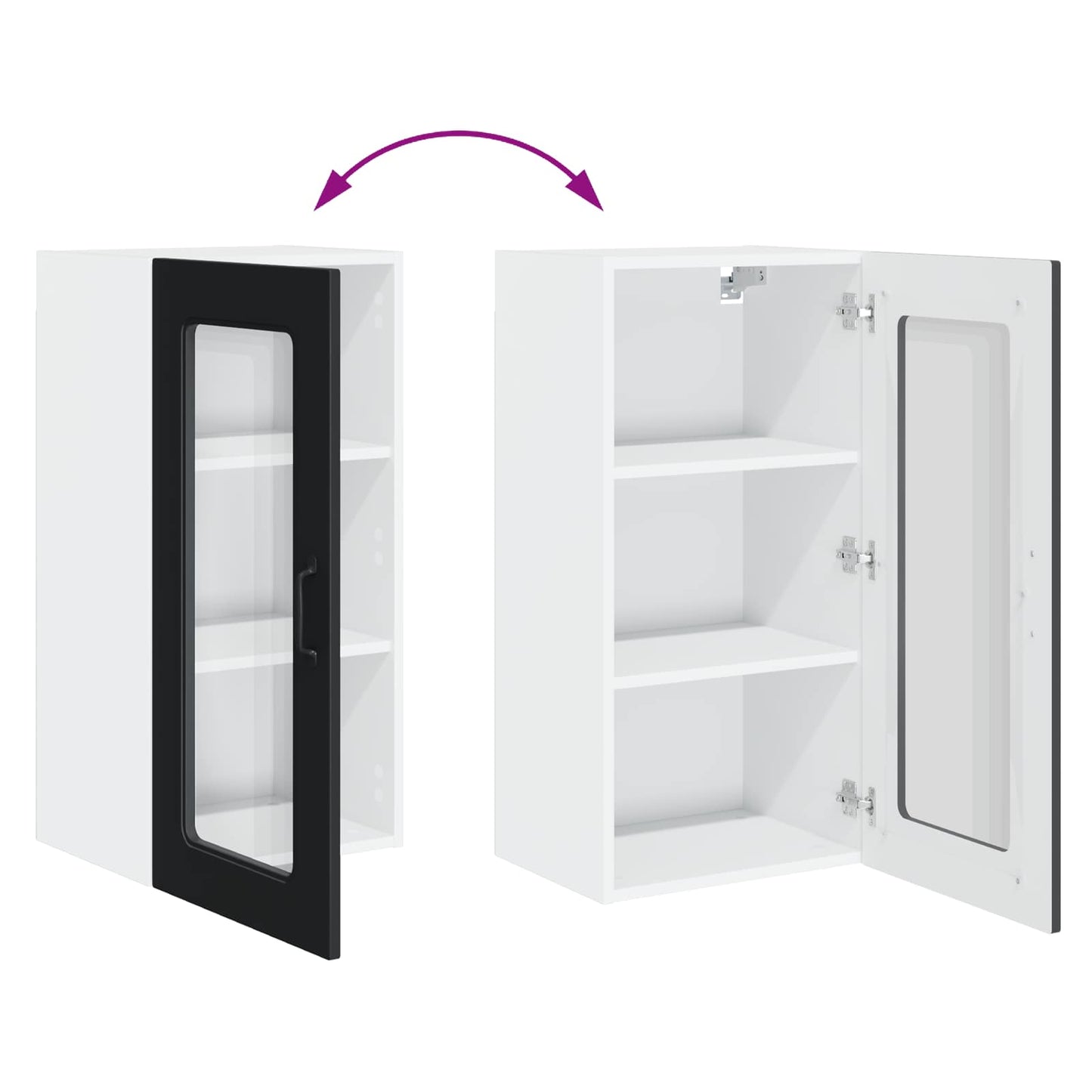vidaXL Meuble haut de cuisine Kalmar noir 40 x 31 x 80 cm en bois d'ingénierie